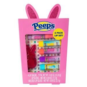 Peeps 6pk Flavored Lip Balm Gloss Set Easter Basket Stuffer